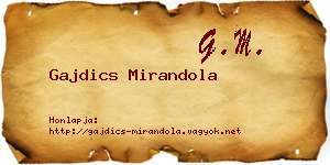 Gajdics Mirandola névjegykártya